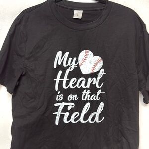 New - Baseball/Softball “My Heart is on that Field” T-Shirt. Size Large.